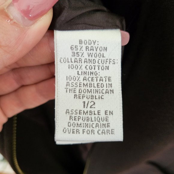 NWT Express Tailleur wool blend brown zip blazer jacket size S - Picture 6 of 10